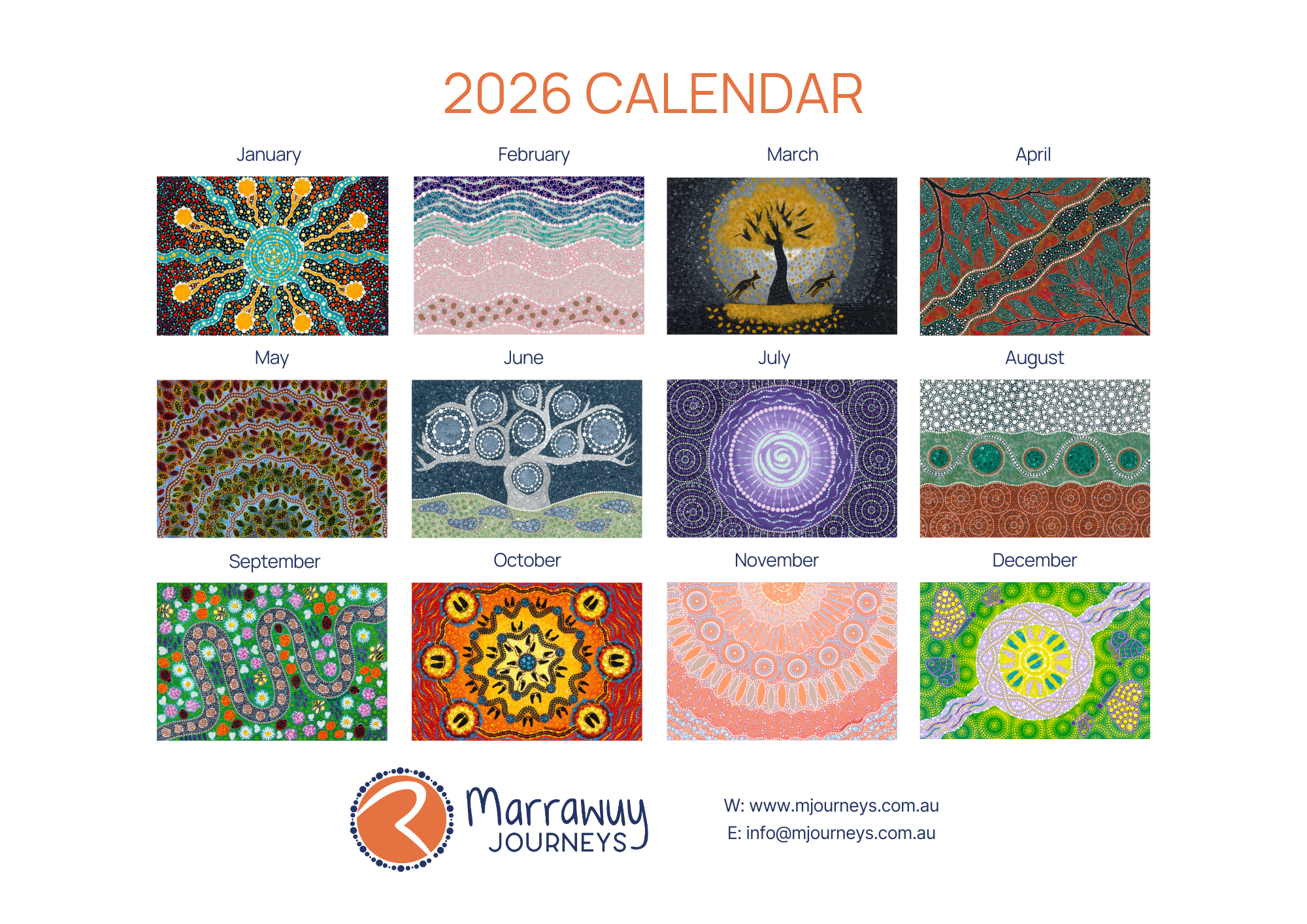 Marrawuy Journeys 2026 Calendar
