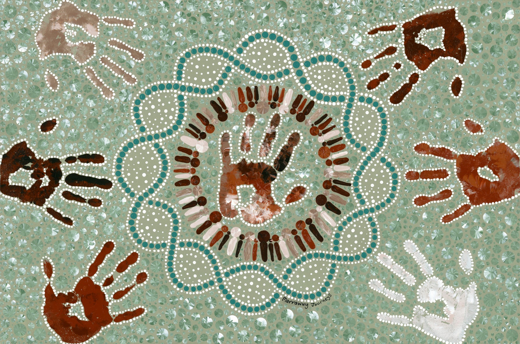 Independently Together (20x30") - original painting *This painting is currently on display and for sale at the AIATSIS' Indigenous Art Market 2023 8-17 December unless sold during that time*