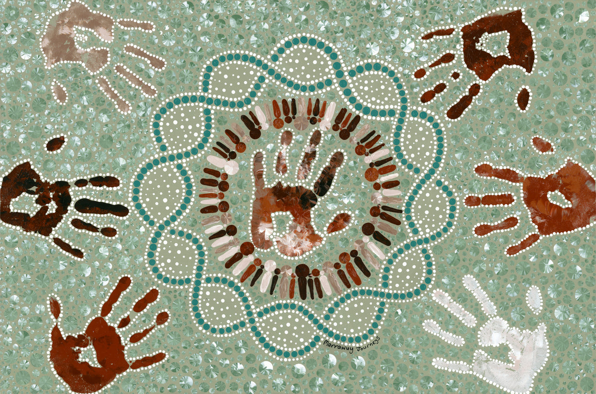 Independently Together (20x30") - original painting *This painting is currently on display and for sale at the AIATSIS' Indigenous Art Market 2023 8-17 December unless sold during that time*