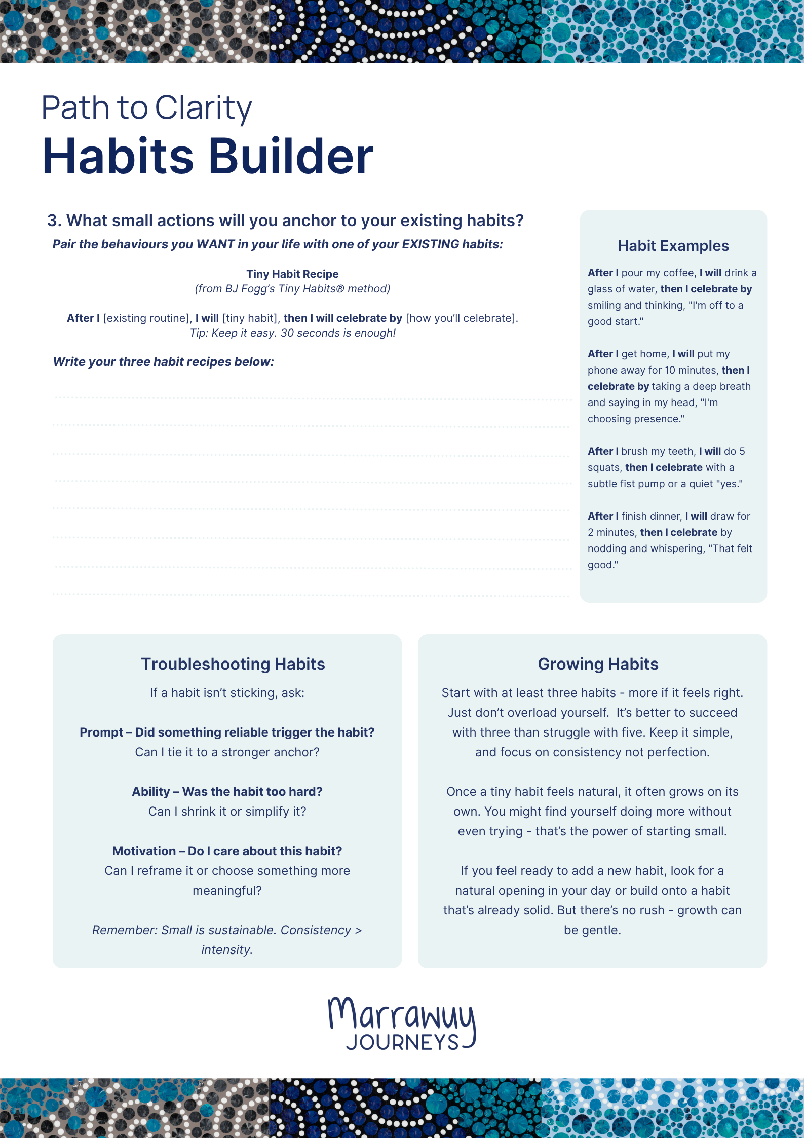Free Habits Builder Template