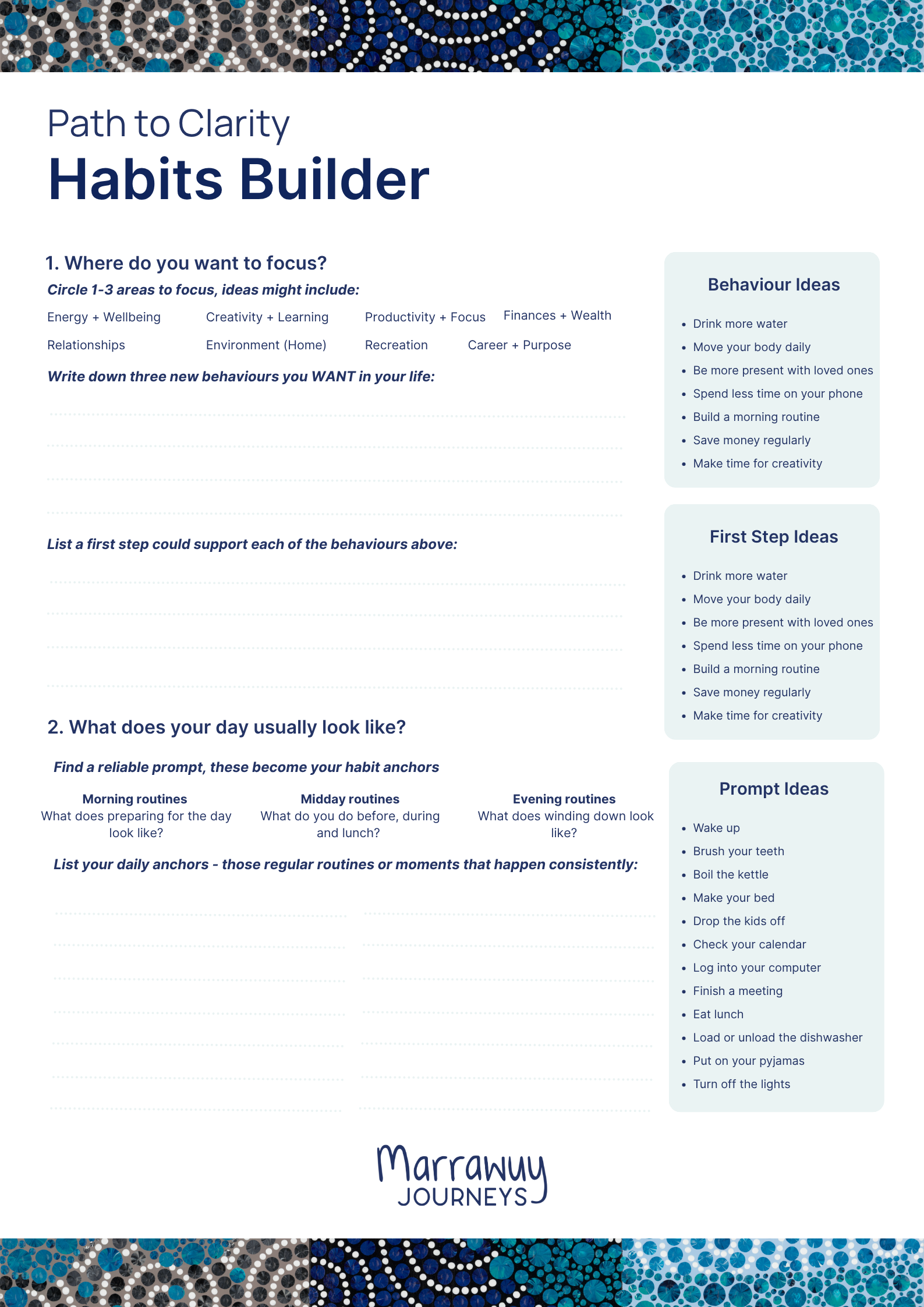 Free Habits Builder Template